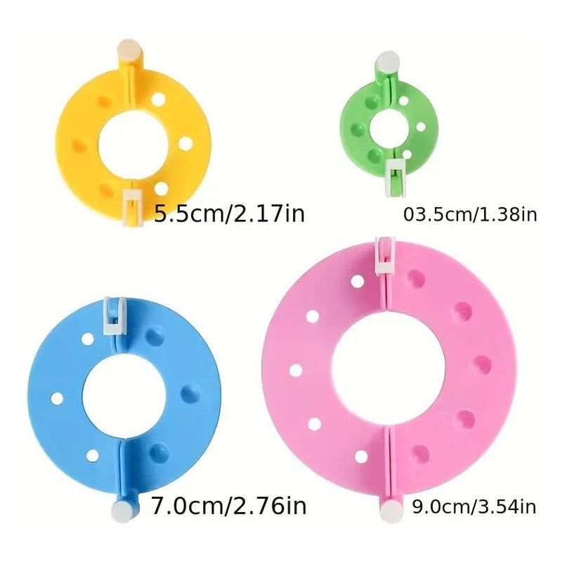 Set De 4 Pomponeras Pompom Maker Crea Pompones En 4 Tamaños
