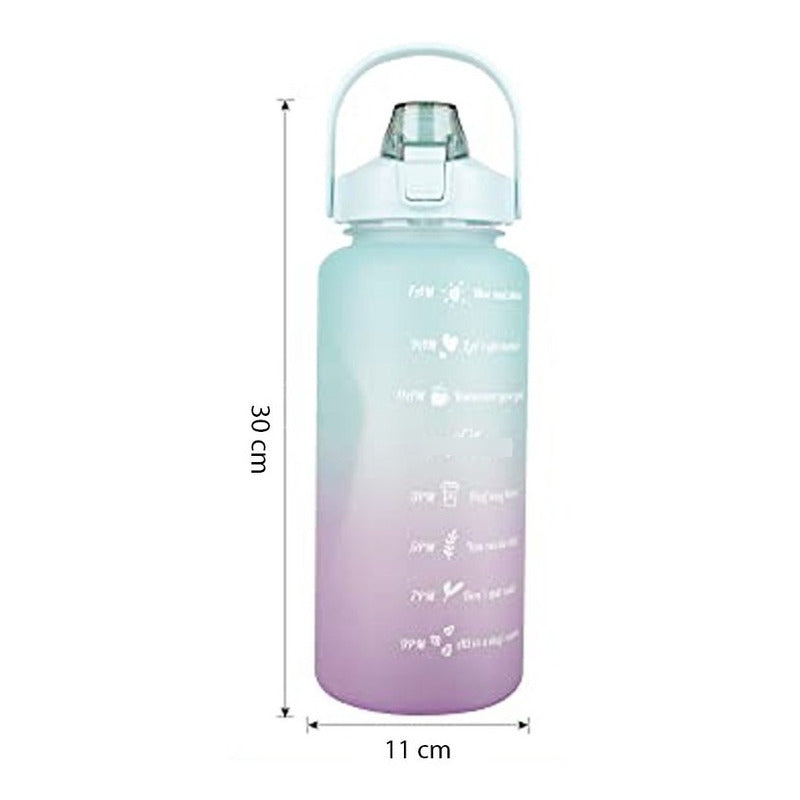 Botella De 2 Litros Libre De Bpa 2000 Ml Agua Con Bombilla