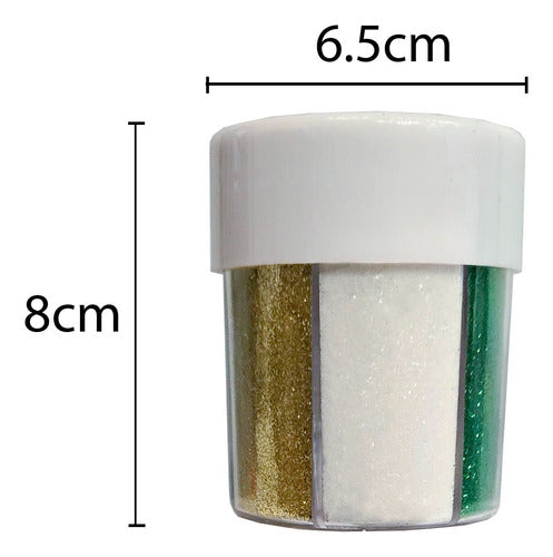 Set 6 Frascos Dosificador De Escarcha Purpurina Brillantina