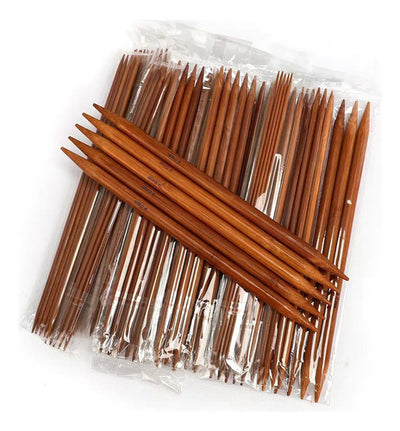 Set 75 Palillos De Madera Doble Punta Para Calcetines 20cm Set