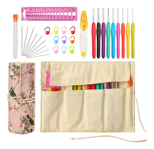 Set de tejido con estuche – incluye marcadores, tijeras y más