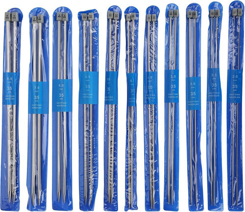 Set de Palillos Rectos y Accesorios para Tejer – 51 Piezas en Estuche