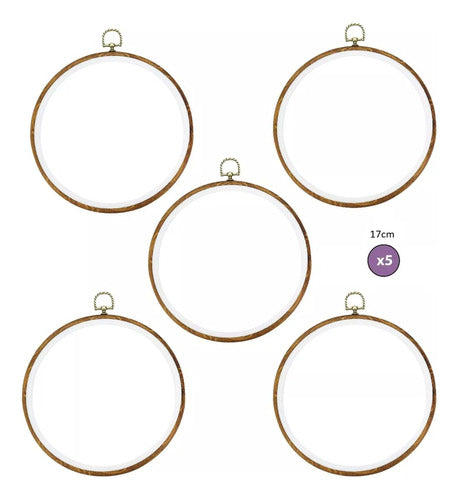 Set De 5 Bastidores Decorativos Para Bordado 17 Cm