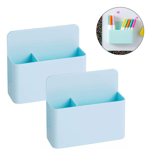 Set 2 Porta Marcadores Plumones Magnético Para Pizarra