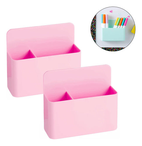 Set 2 Porta Marcadores Plumones Magnético Para Pizarra