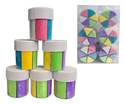 Set 6 Frascos Dosificador De Escarcha Purpurina Brillantina