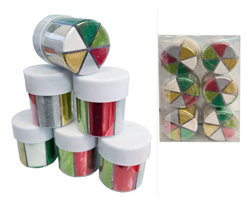 Set 6 Frascos Dosificador De Escarcha Purpurina Brillantina