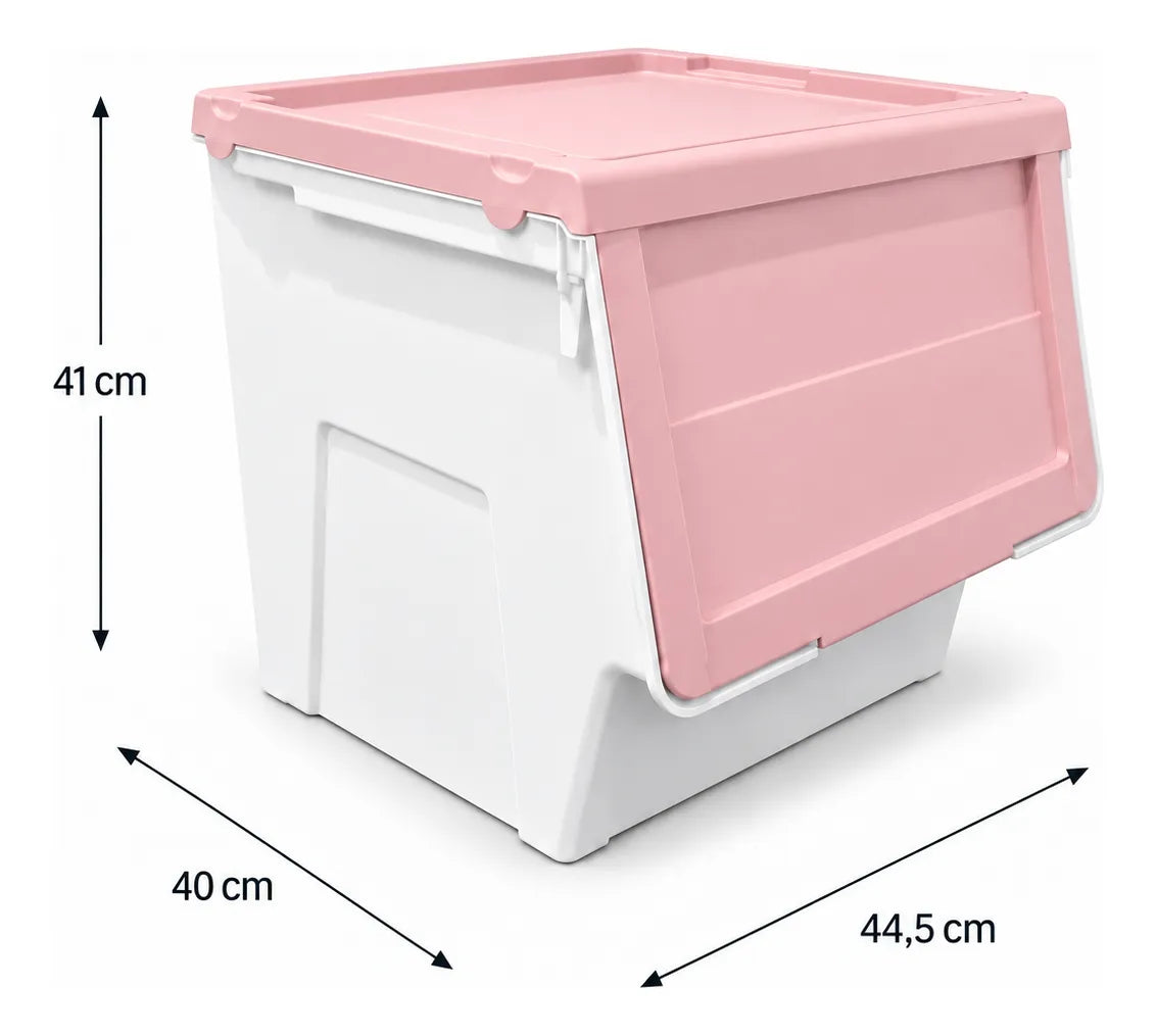 Caja Organizadora Apilable Con Tapa Frontal Abatible 0544