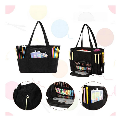 Bolso Organizador Para Tejido Lanas Crochet Y Palillos