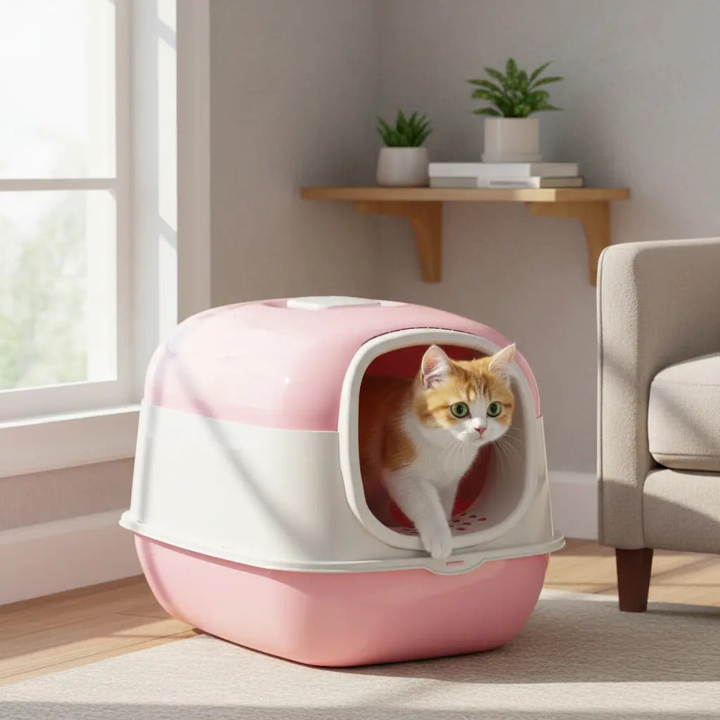 Arenero Caja Cerrada Desmontable Con Pala Para Gatos