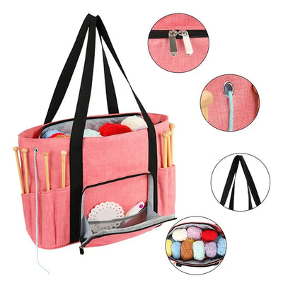 Bolso Organizador Para Tejido Y Crochet Porta Ovillos