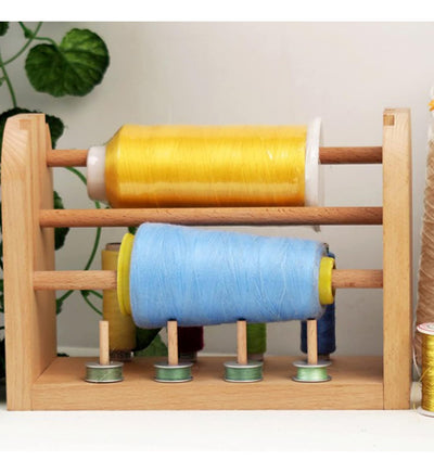 Soporte De Madera Porta Ovillos De Lana Hilos