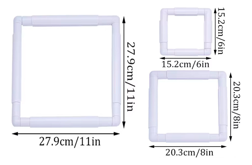 Set Bastidores Plasticos Para Bordado Skc 28x28 20x20 15x15