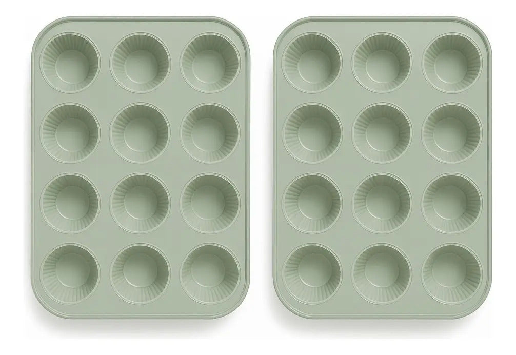 Set 2 Moldes De Silicona Para Cupcakes Muffin Queques