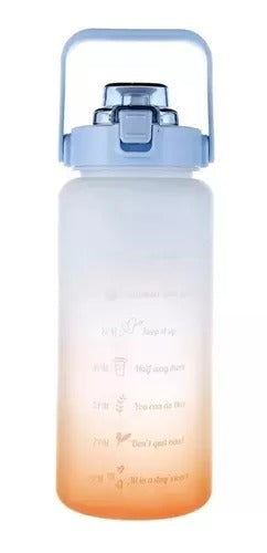 Botella De 2 Litros Con Bombilla para Agua - Motivacional