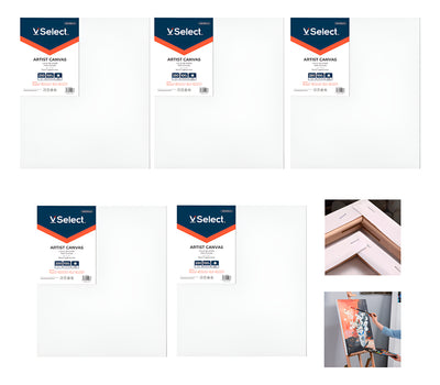 Set 5 Bastidores Para Pintar Lienzo De Tela 40x50cm Algodon