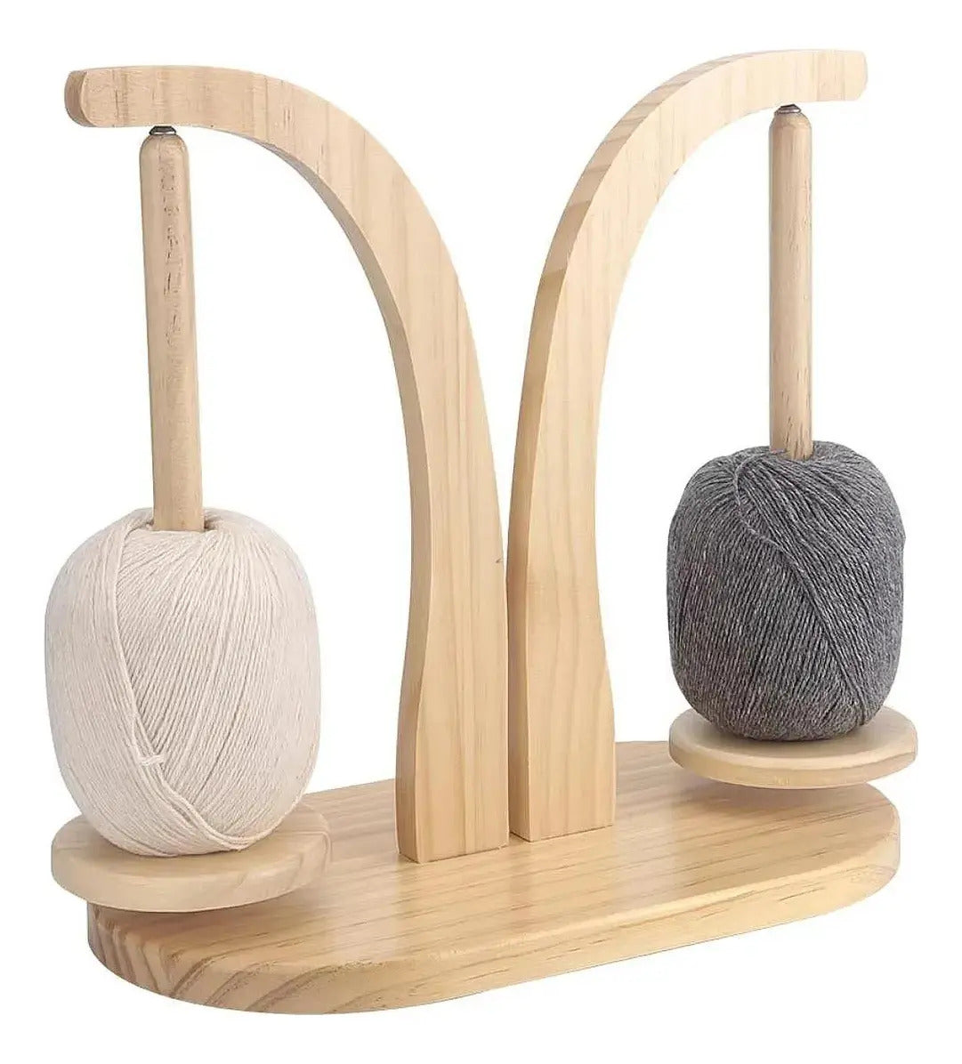 Porta Ovillos Hilos Doble De Madera Ideal Crochet Y Tejido