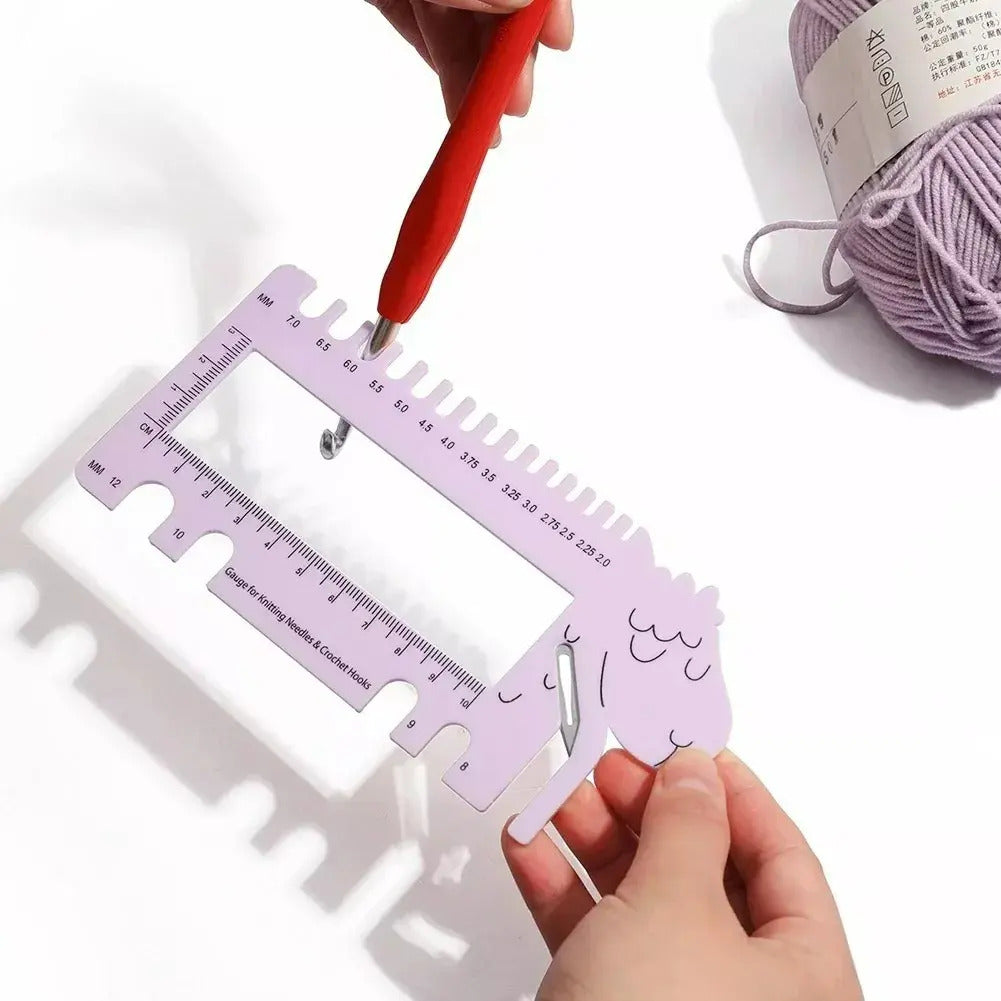 Set 2 Medidores Regla De Palillos Y Crochet Para Tejer
