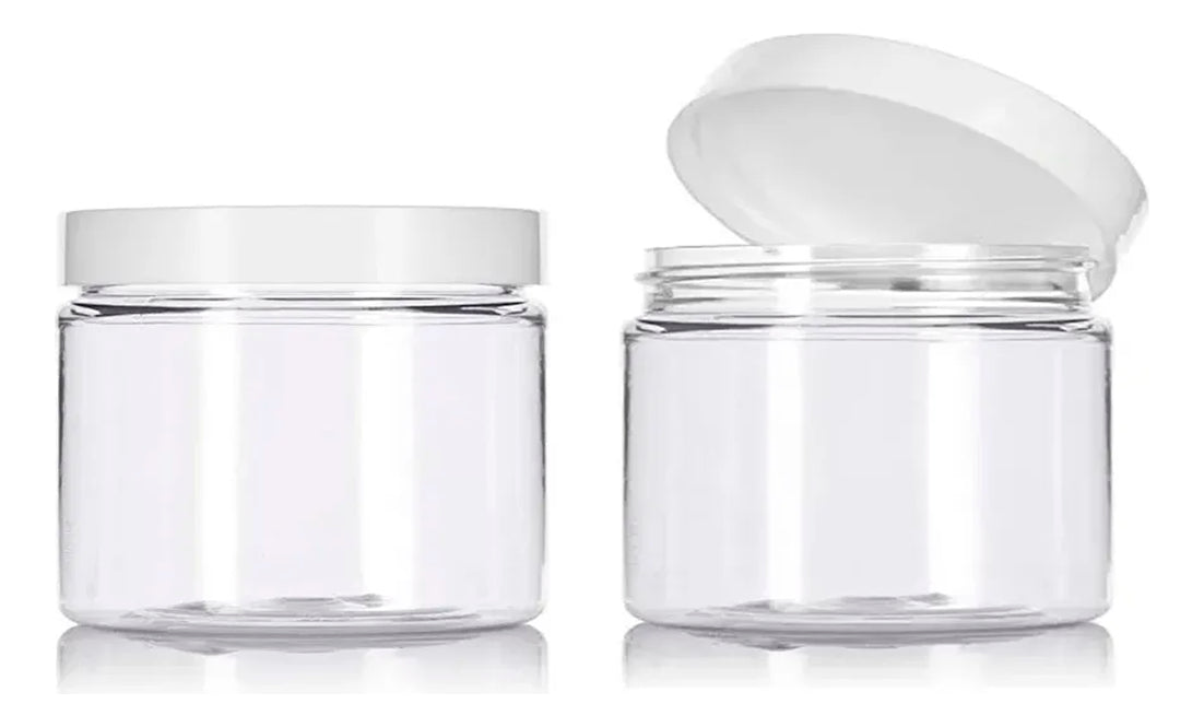 Pack De 12 Frascos De Plástico Con Tapa Rosca Blanca 130ml