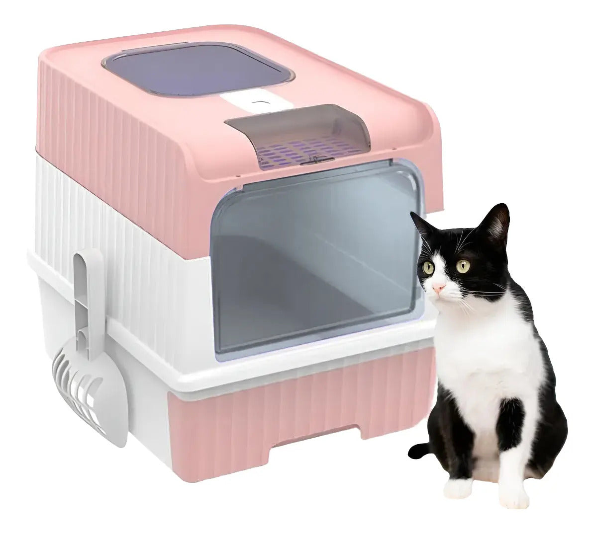 Arenero Caja Sanitaria Para Gatos Cerrado Con Pala