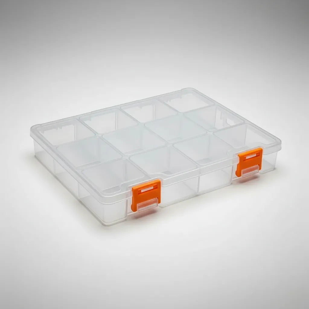 Caja Organizadora Plástica 12 Compartimentos Transparente