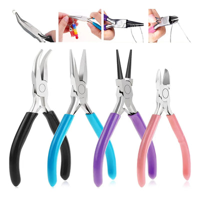 Set 4 Alicates Para Bisutería Manualidades Joyería Artesanal