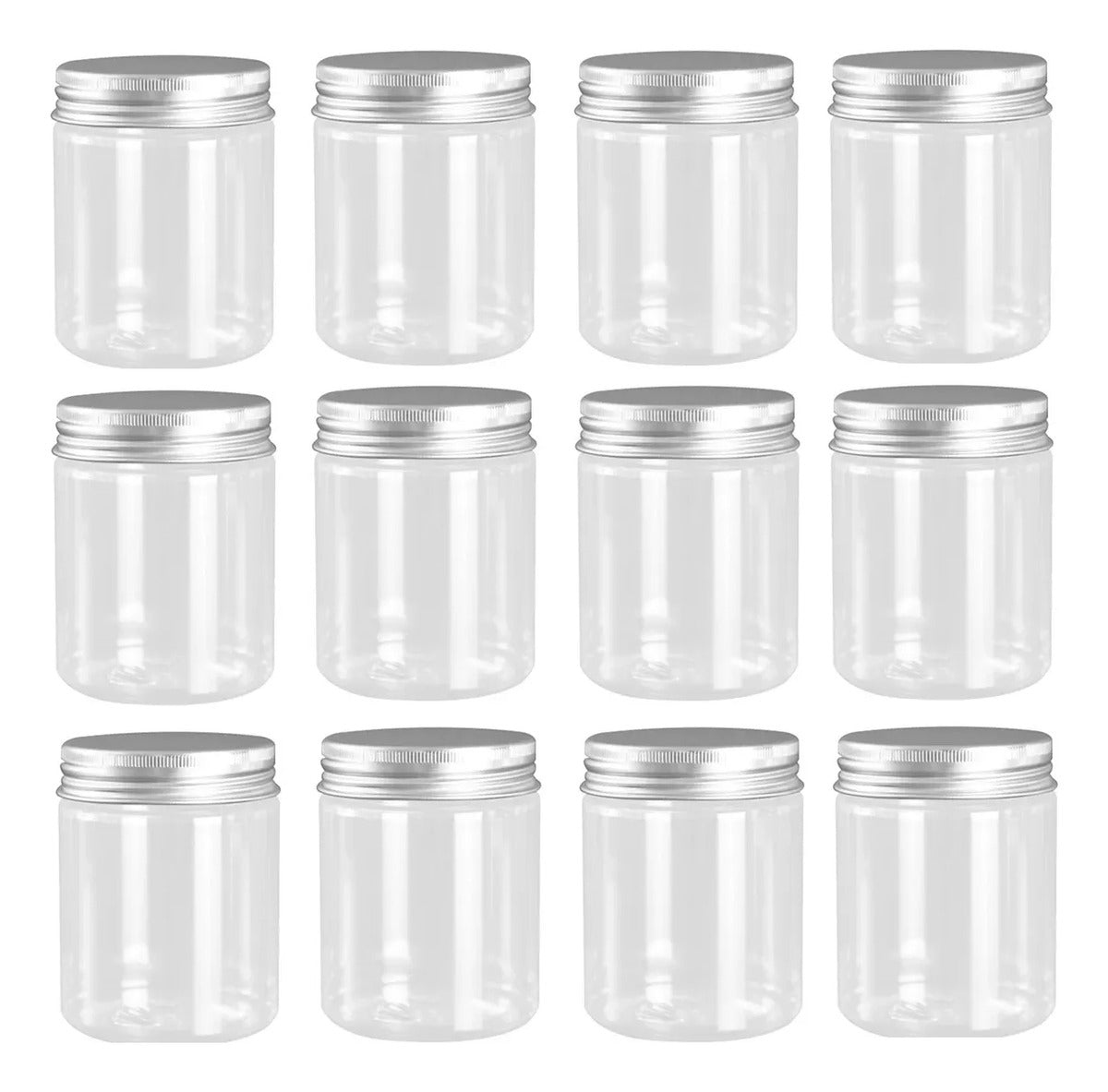 Pack De 12 Frascos De Plástico Con Tapa Rosca 200ml