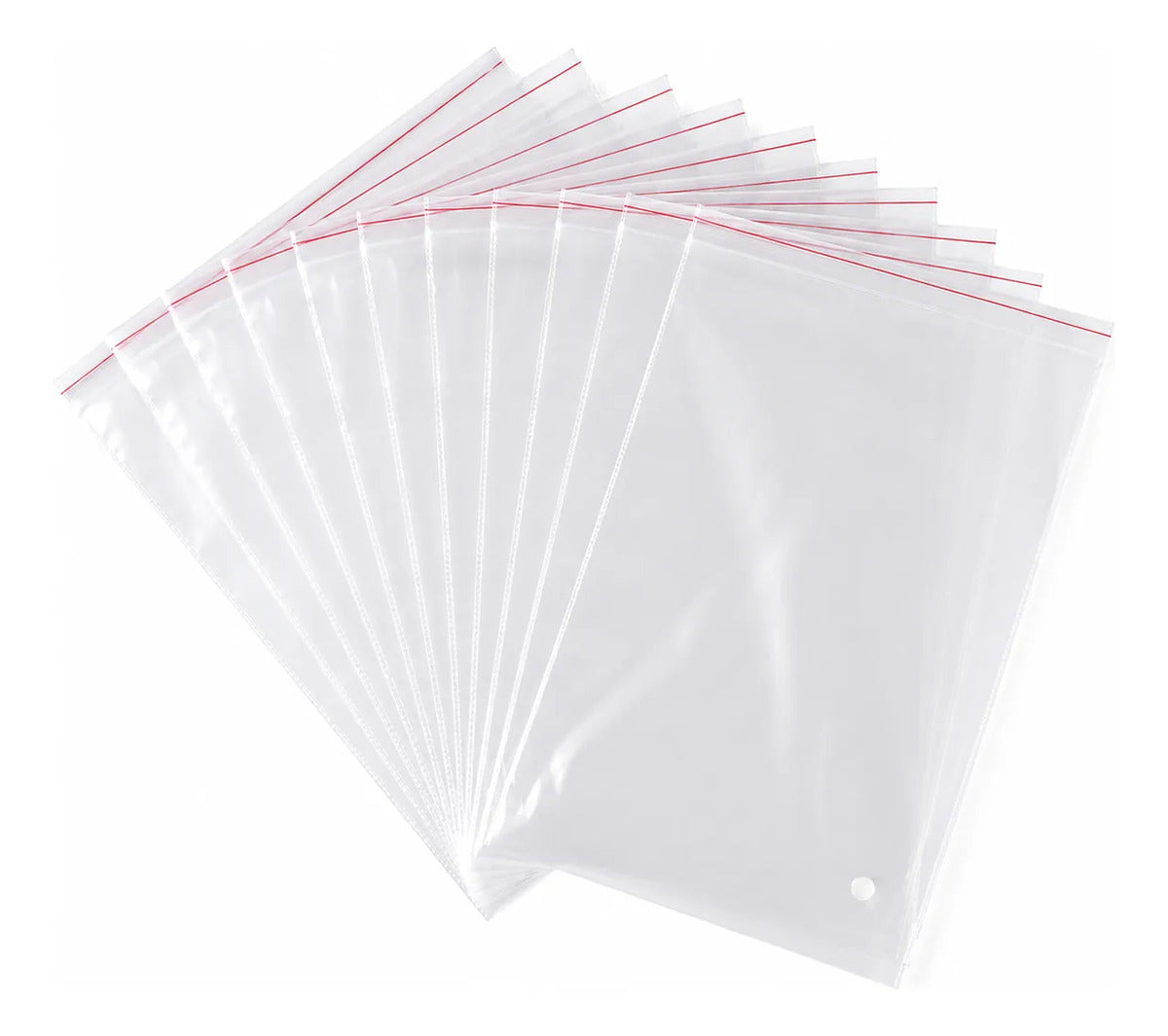 100 Bolsas Tipo Celofán Cierre Con Adhesivo 20 X 32 Cm