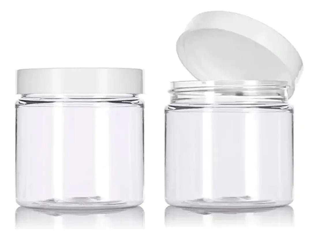 Pack De 12 Frascos De Plástico Con Tapa Rosca Blanca 170ml