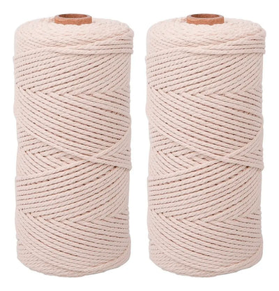 Pack 2 Cordones Algodón Torcido 2mm 200 Metros Para Macramé