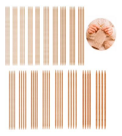 Set 72 Palillos De Madera Doble Punta Para Calcetines 25cm