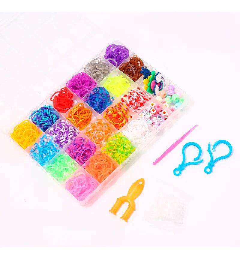 Kit Bandas Elásticas Para Pulseras Loom Y Accesorios