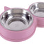 Plato Doble Para Mascotas Perro Gato Comedero Metalico
