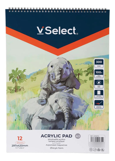 Pad Block Para Pintura Acrílica A3 300gsm 12 Hojas