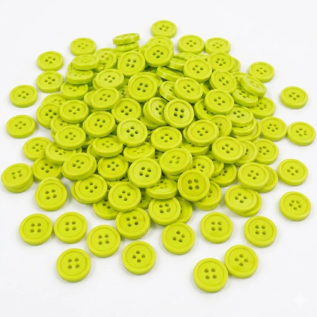 Pack 100 Botones De Resina 11mm Para Costura Y Manualidades