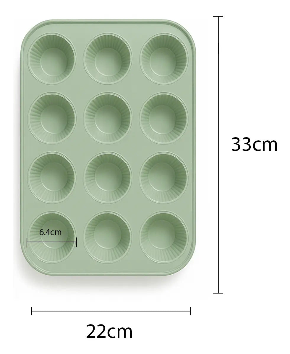 Set 2 Moldes De Silicona Para Cupcakes Muffin Queques