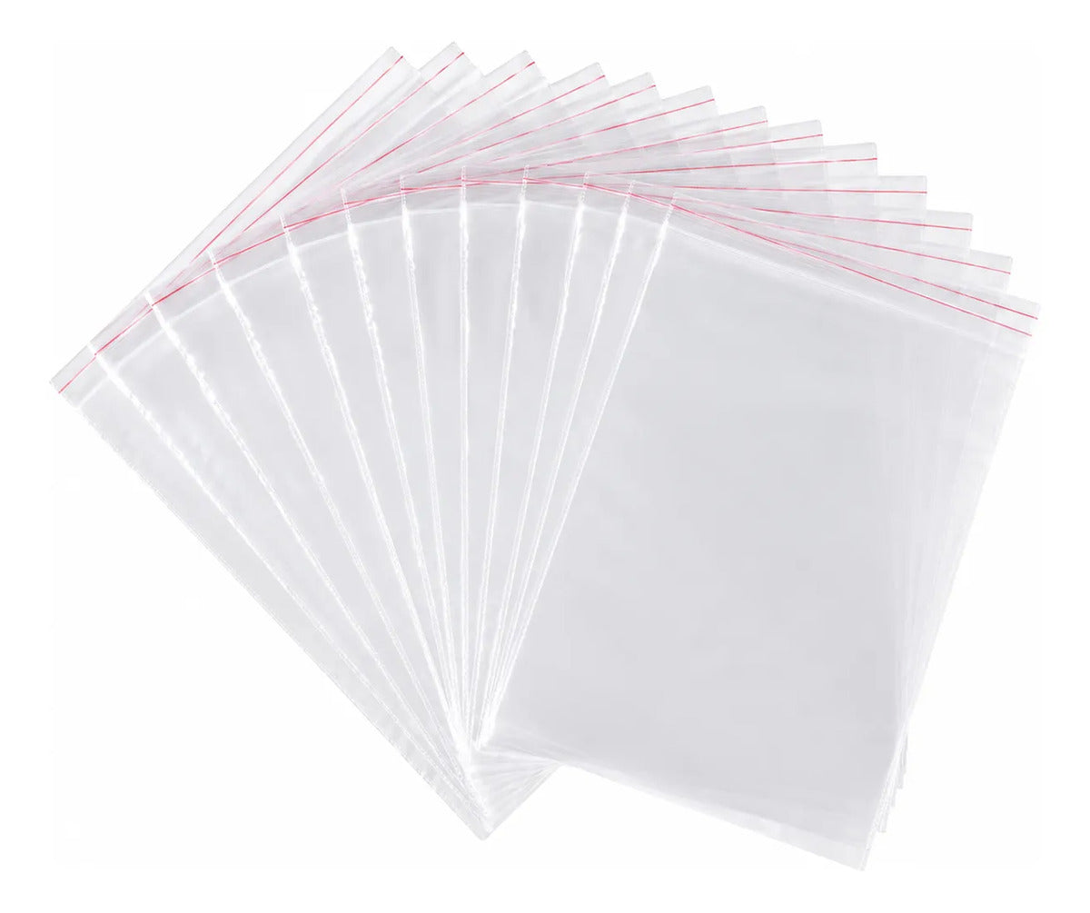 100 Bolsas Tipo Celofán Cierre Con Adhesivo 15 X 20cm