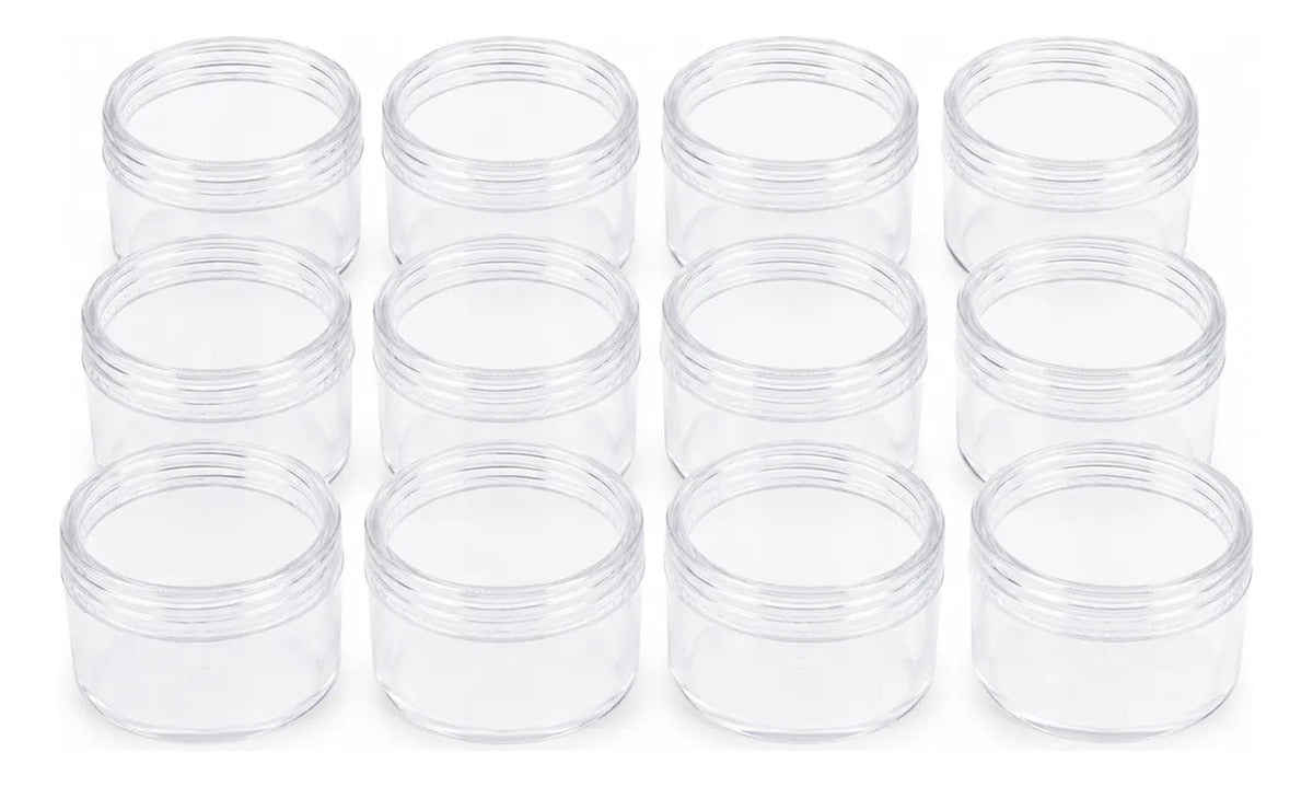 Pack 12 Frascos Organizadores Transparentes 30ml Mostacillas