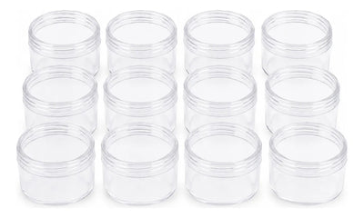 Pack 12 Frascos Organizadores Transparentes 30ml Mostacillas