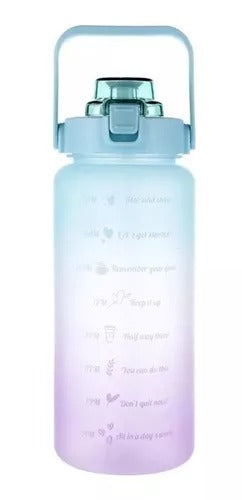 Botella De 2 Litros Con Bombilla para Agua - Motivacional