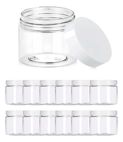 Pack De 12 Frascos De Plástico Con Tapa Rosca Blanca 130ml