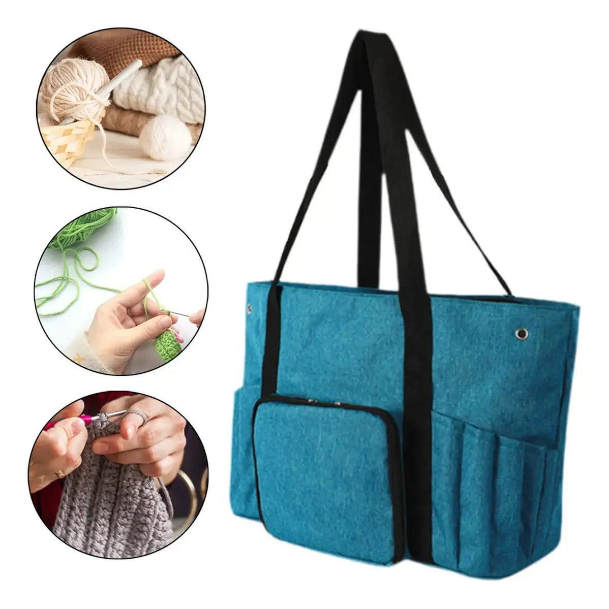 Bolso Organizador Para Tejido Y Crochet Porta Ovillos