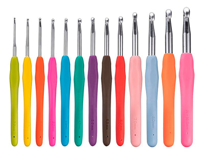 Set De 13 Crochet Con Mango De Silicona Ergonomico