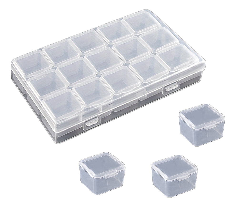 Caja Organizadora Con 15 Envases Para Mostacilla Accesorios