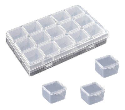 Caja Organizadora Con 15 Envases Para Mostacilla Accesorios