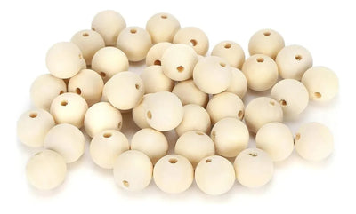 Pack 100 Cuentas De Madera 30mm Color Natural Para Macrame