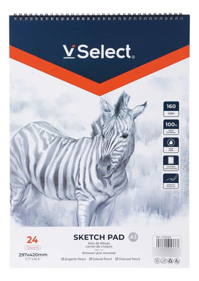 Block De Dibujo A3 160g 24 Hojas Papel Sketch