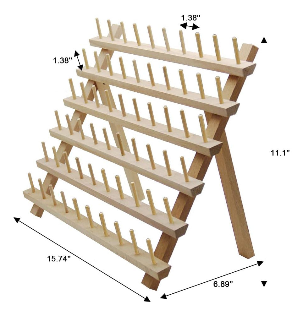Organizador De Madera Para 60 Hilos De Costura
