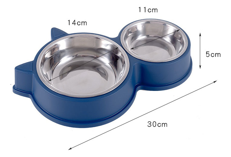 Plato Doble Para Mascotas Perro Gato Comedero Metalico