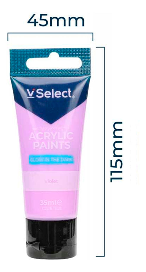 Set 6 Pinturas Acrílicas Colores Brilla En La Oscuridad 35ml